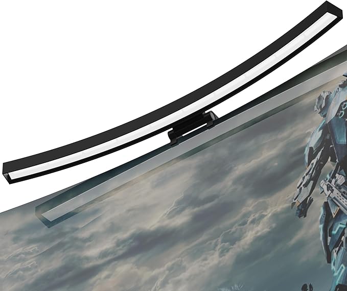Curved Monitor Light Bar with RGB Backlight,3 Color Temperatures & Stepless Dimming,Music Sync LED Screenbar with Touch Control Button for Over Computer Screen
