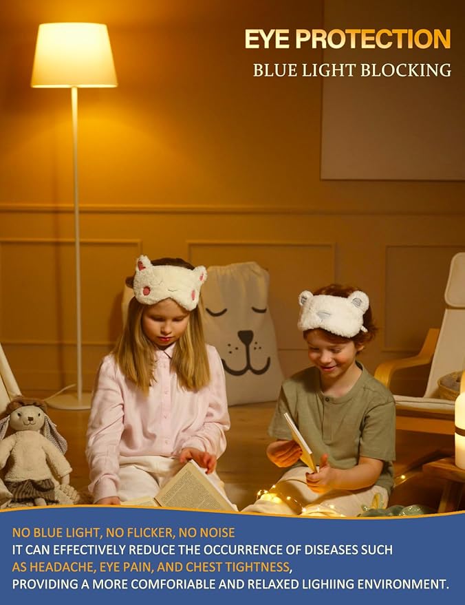 Amber Sleep Light Bulbs Dimmable, Blue Light Blocking, A15 E26 5W(40 Watt Equivalent) Dim Light Bulb,1800K Warm Light Bulbs for Healthy Sleep, Bedroom, Kids Room, 4-Pack