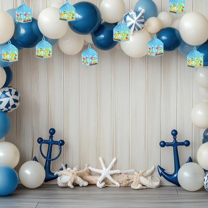 12 Sets Under The Sea Crafts with LED Candle Light DIY Summer Fish Fishbowl Tissue Paper Crafts Kits Make Your Own Under The Sea Party Aquarium for Summer Home Activities