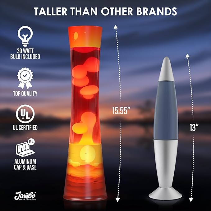 JAMBO 15.5" The Upgraded Motion Lamp, Sunset Decal Motion Light, Beautiful Home Decor, Living Room Bedroom Lamp, Relaxing Nightlight for Teens, Kids & Adults