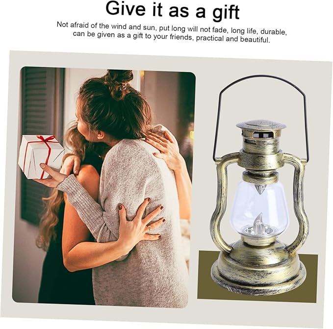 IMIKEYA Creative Retro Kerosene Lamp Night Light Rechargeable Handheld Lantern for Home Decor Vintage Atmosphere Lamp for Bars and Festivals