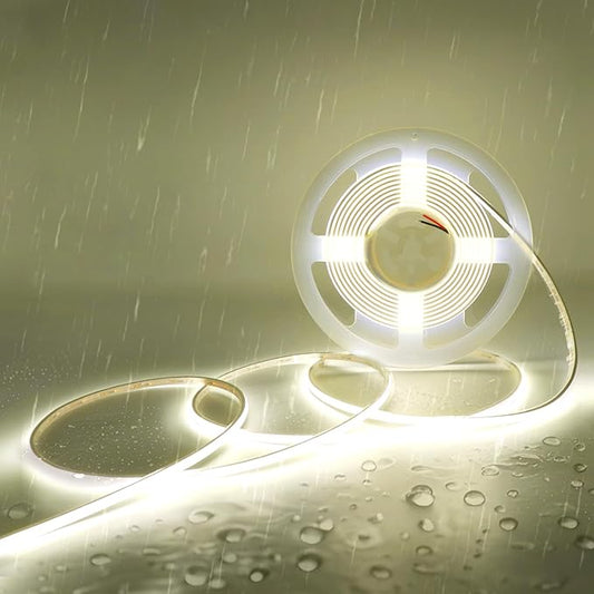 IP68 Waterproof Neon COB LED Strip Light, 16.4ft 24V Ultra-Thin 5mm 4000K LED Tape Light CRI>90 400LEDs/m for Home Cabinet Bathroom Outdoor Pool Decoration (Without Power Supply)