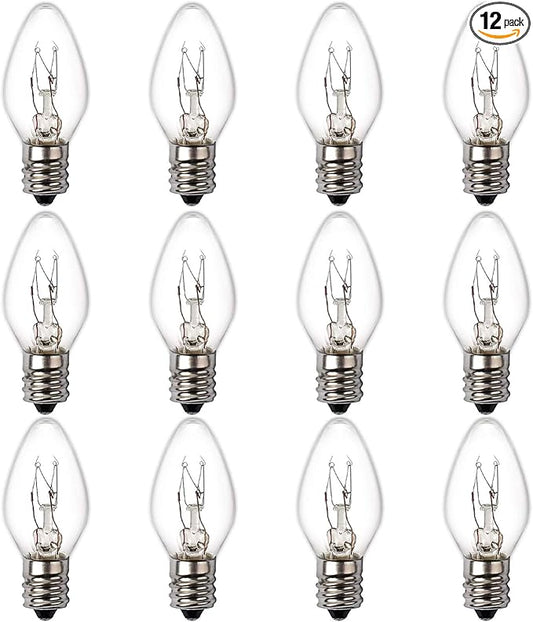 15 Watt Himalayan Salt Lamp Bulbs, 12Pack Dimmable Rock Salt Night Light Bulbs with E12 Base for Salt Lamps, Scentsy Warmer Wax Diffuser, Candle Warmers, Yellow