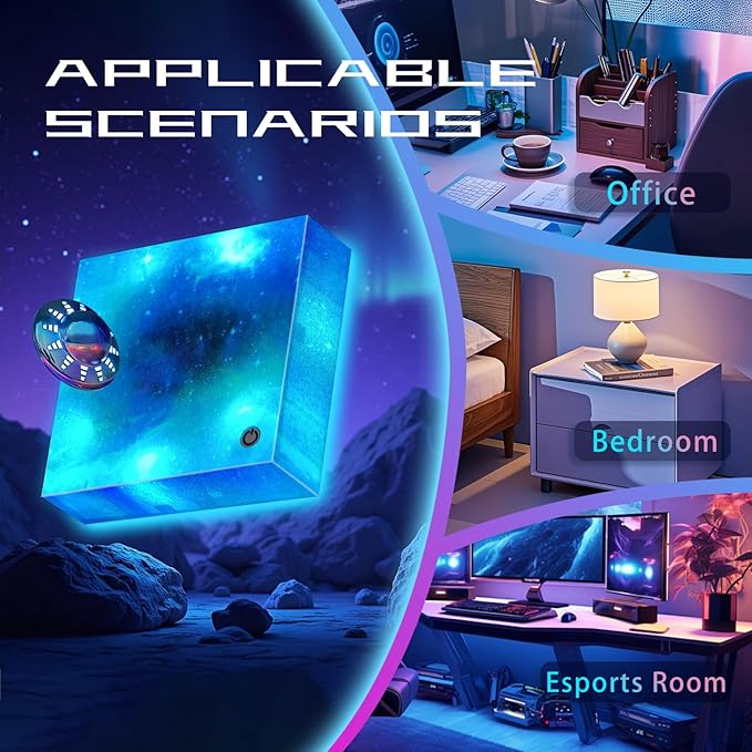 Magnetic Levitating UFO Lamp, Floating 360°Rotating RGB Galaxy Light Display, Cool Tech Gadgets Desk Decor for Office Home Esports Room, Amazing Gift for Men Girls