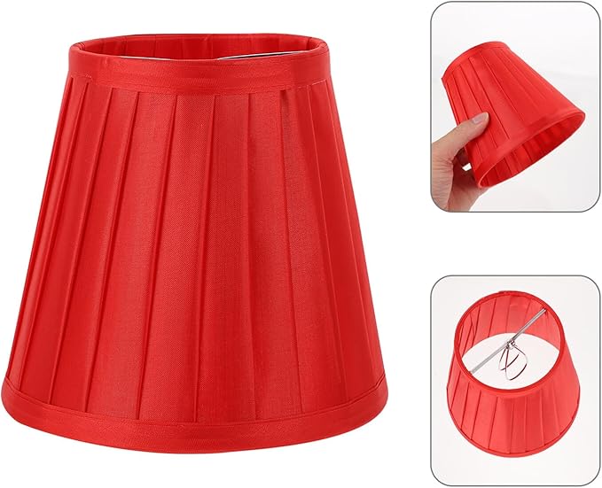Simple Lampshade Large Red Fabric Lampshade for Table Bedside and Floor Lamps