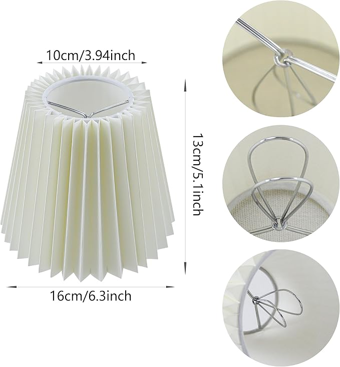 Small pleated lampshade chandelier shades set of 6. Lampshade for Wall Lamp.chandelier shades.small table lamps.For Cutting Edge bulbs.light bulb shade.chandelier light covers.4" X 5" X 6"