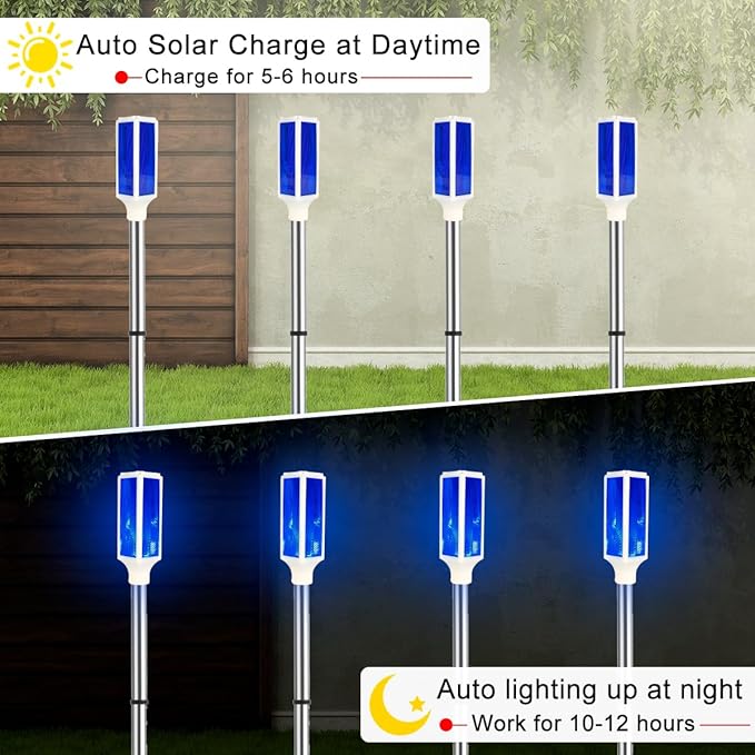 Aolyty Solar Lights Outdoor, Waterproof Driveway Markers Reflective, Warning Flash Light with 2 Lighting Modes, LED Solar Light 4 Pack for Parking Lots, Yard, Sidewalk, Stop Sign, 30 Inches (Green)