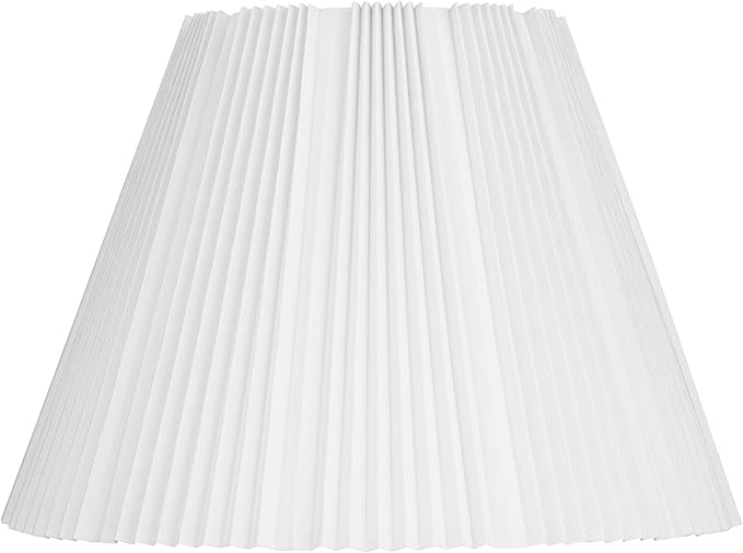 Hardback Knife Pleated Empire Lamp Shade Brussels White Large 9" Top x 17" Bottom x 12.25" Slant x 11.75" High Spider with Replacement Harp and Finial Fitting - Springcrest