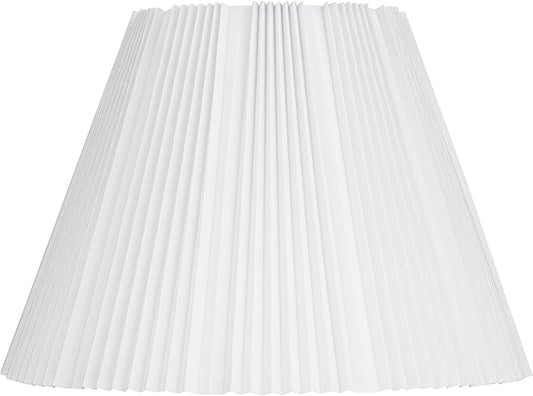 Hardback Knife Pleated Empire Lamp Shade Brussels White Large 9" Top x 17" Bottom x 12.25" Slant x 11.75" High Spider with Replacement Harp and Finial Fitting - Springcrest