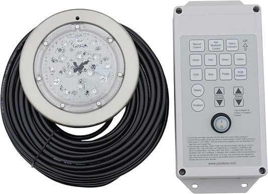 Voswitch Poolexa SS06150 6 inch Small LED Color Inground Pool/Spa Light for Wet Niche with 150 Foot Cord (Controller Included)