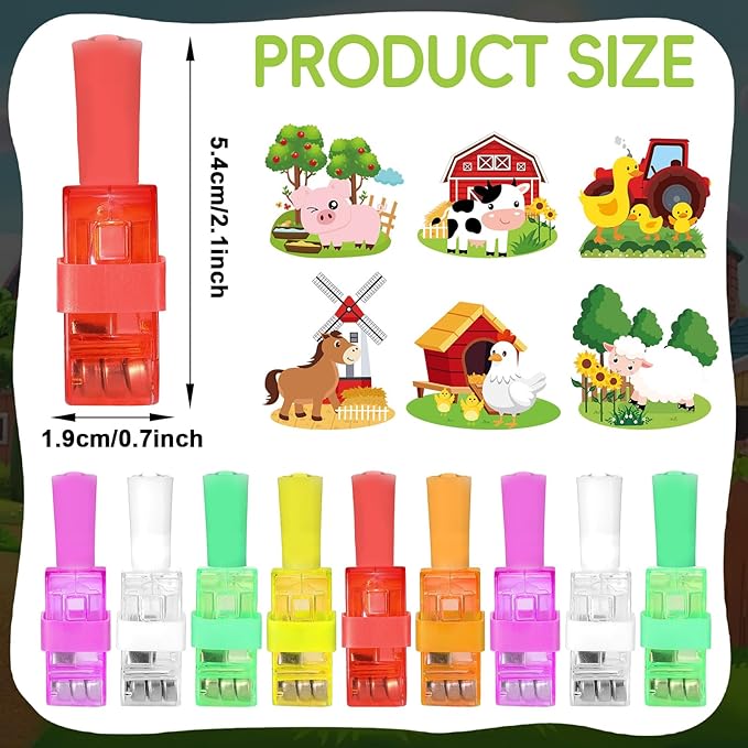 36Pcs Farm Animals Themed LED Finger Lights Farm Party Favors Glow in the Dark Light Up Finger Lights Barnyard Themed Toys Bulk for Birthday Party Favors Treasure Box Goodie Bag Stuffer Birthday Gifts
