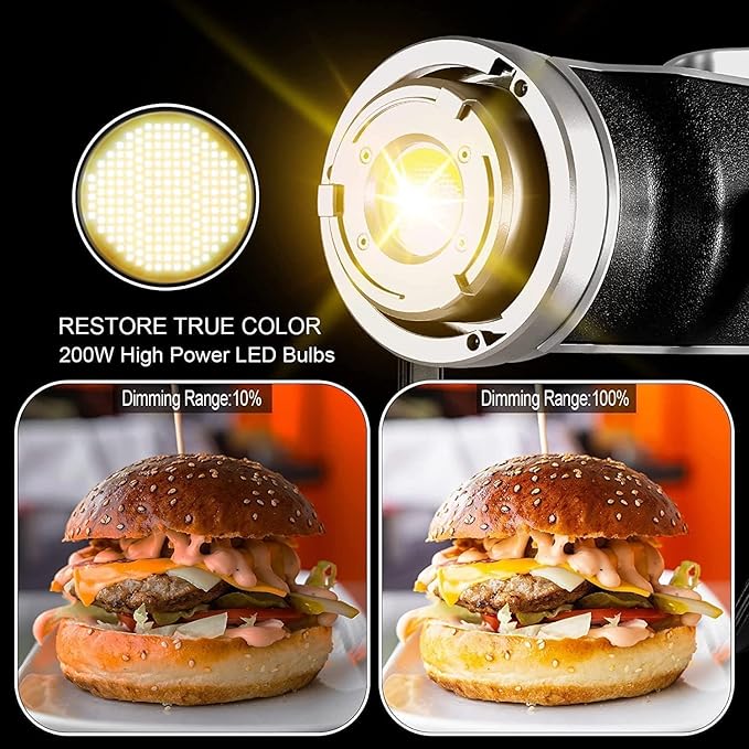 GVM 200W LED Video Light with Softbox, SD200D Photography Studio Lighting Kit with Bluetooth/DMX Control, 93000lux@0.5m 3200K-5600K Bi-Color Continuous Output Lighting for YouTube, Video, Filming