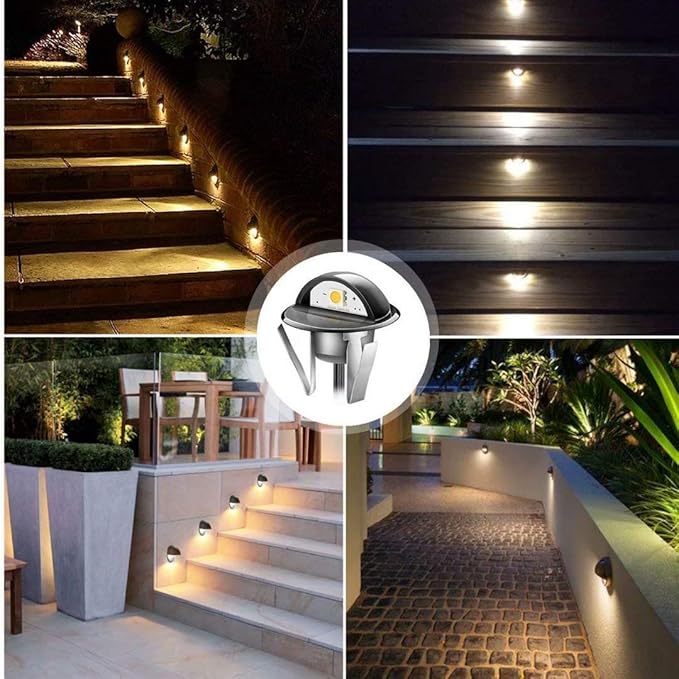 LED Stair Light Low Voltage Waterproof IP65 Outdoor 1-2/5" Recessed Wood LED Deck Lighting Yard Garden Patio Step Landscape Pathway Decor Lamp(1pcs,Warm White)