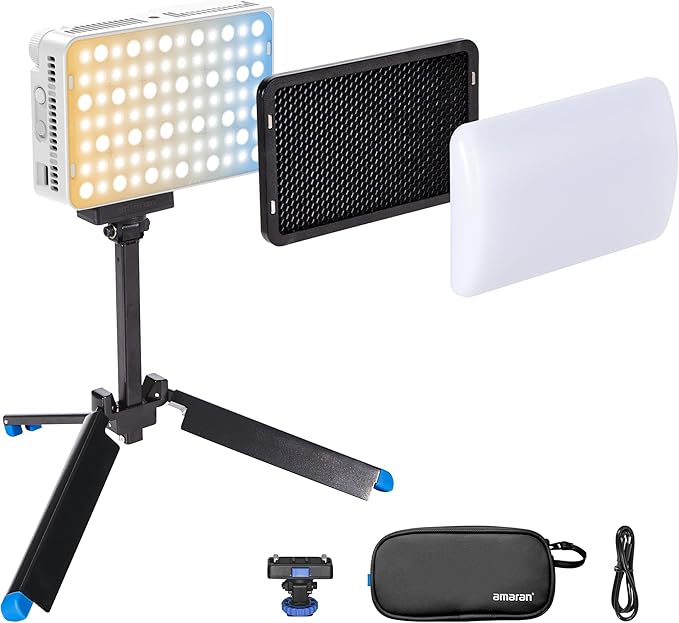 Amaran Ace 25x Kit, Pocket Bi-Color LED Light: Boost Mode Up to 32W, Bi-Color Mini Video Light (2,700-6,500K), 1,636 Lux@1m, 4,500mAh Battery with PD Fast Charging for Mobile Creators (White)