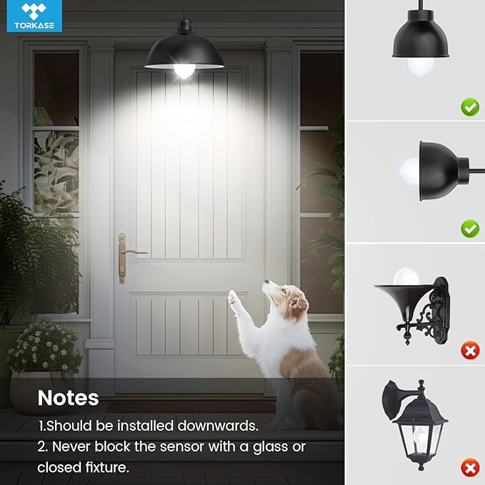 Motion Sensor Light Bulbs, 13W (100Watt Equivalent), Motion Activated Dusk to Dawn Security LED Bulb, 5000K Daylight, Energy-Efficient, for Indoor and Outdoor Lighting, Porch, Stairs, Hallway 3Pack