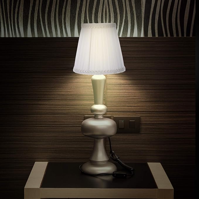 ARTIBETTER Cloth Bubble Clip-on Lamp Shade 5.12 Inch Pleated Fabric Lampshade Cover for Table Lamps Floor Lamps and Chandeliers Soft Diffused Lighting for Bedroom and Living Room Decor