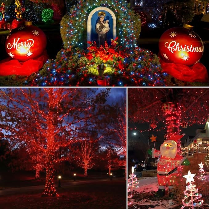 Red Christmas String Lights, 100 Count, Incandescent Mini Christmas Lights, Connectable Xmas Tree Light for Indoor Outdoor Garland Birthday Holiday Wedding Festival Party