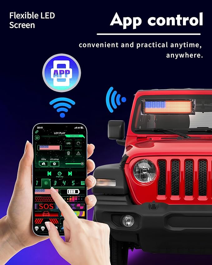 LED Lights for Car 2PCS - 23.6" 4.73" Devil's Eye Strips for Truck/SUV | Perfectly Synced Dynamic Patterns, Remote & Bluetooth APP Control, USB-Powered, IP68 Waterproof