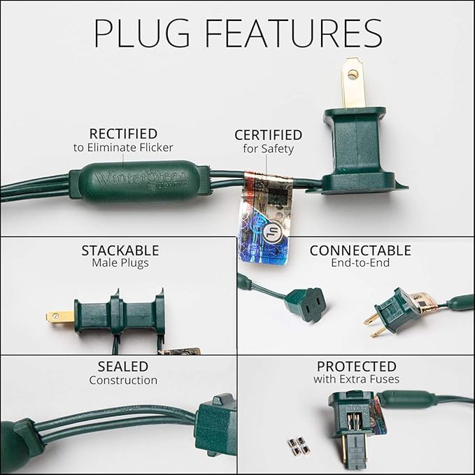 Wintergreen Lighting 50 T5 LED Warm White Mini Christmas Tree Light Set, 4 Spacing, 17', Party Lights Bedroom Lights Dorm Lights String Lights (Warm White, 17 Ft)