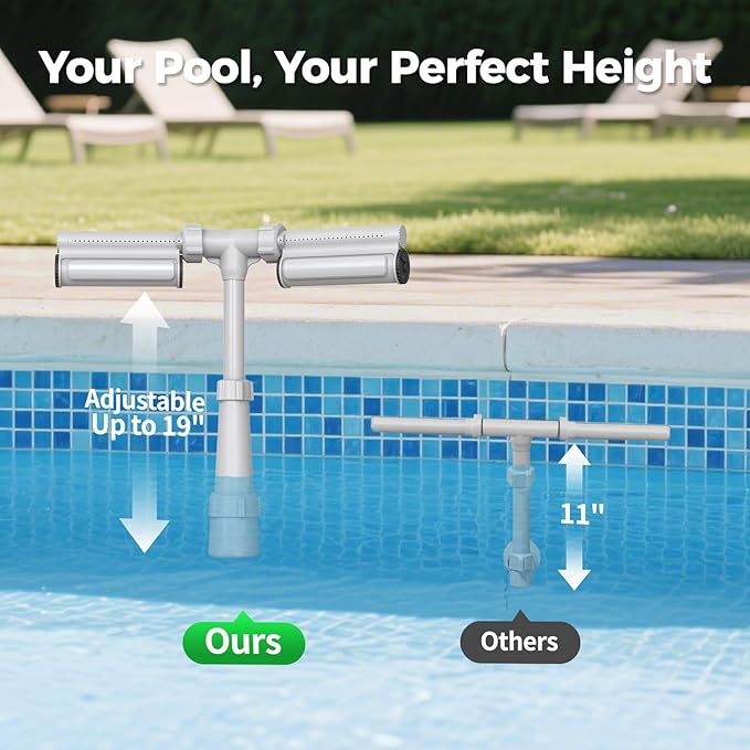 Klleyna Patented Swimming Pool Fountain with Lights - for Above&In-Ground Pools, Pool Waterfall with 7 Color LED Lights, Extend Pipe Water Cooler Sprinkler Sprayer Summer Party Decor (D- Led Lighted)