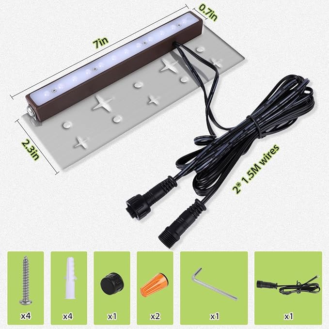 Retaining Wall Lights,1 Pack 7 Inch LED Hardscape Lighting,12-36V 2.5W Low Voltage Fence Lights,Outdoor Step Lights with IP67 Waterproof 2700K Warm Light