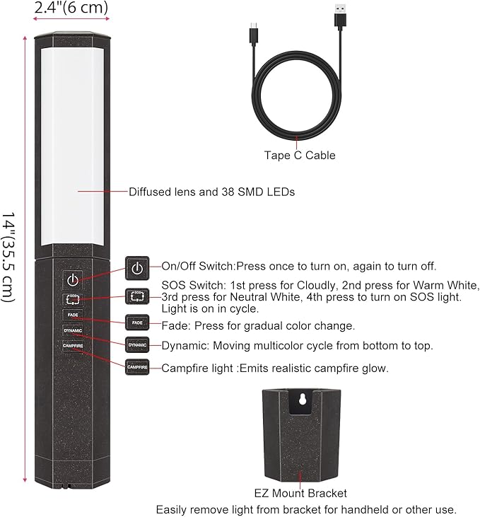 BIGMONAT Camping Lantern , Outdoor Emergency Light ,USB Rechargeable Flashlights,Flicker Flame Mood Decorated Light with 4 Modes ,4000mAH Power Bank for Hiking,Party,Camping ,Fishing ,Searching