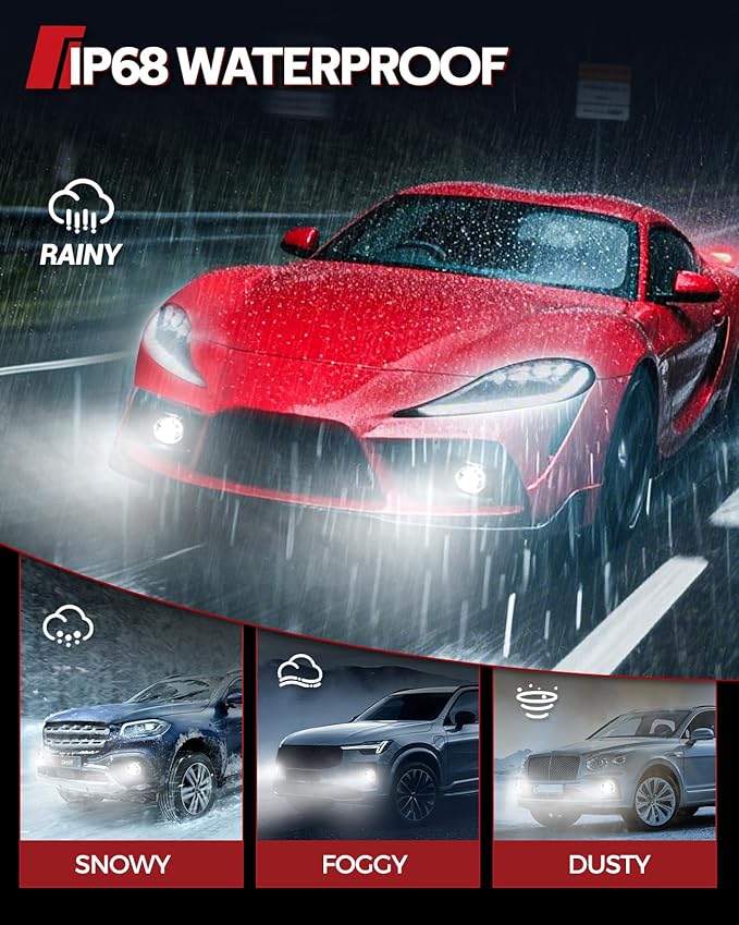 Torchbeam H10/9145 LED Fog Light Bulbs, 12000Lumens Upgrade, 600% Brightness H10 LED Fog Lights, 1:1 Replacement For Cars,Trucks,and SUVs,3-Minute Quick Installation,Pack of 2