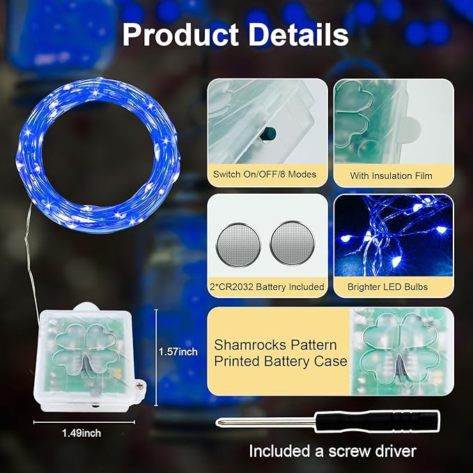 AIKEI 6 Pack LED Fairy Lights with Timer Battery Operated, Mini String Lights with Remote Waterproof 7ft 20 Led Firefly Starry Lighting for Wedding Party Bedroom Garden Christmas Decoration Blue