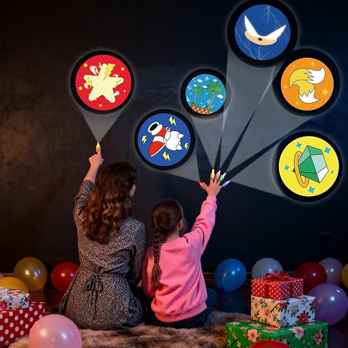 36 Pcs Blue and Golden Party Favors LED Finger Lights, Glow in The Dark Birthday Party Supplies, Goodie Bag Stuffers Classroom Treasure Box Prizes for Kids