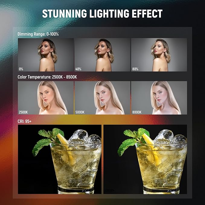 NEEWER RGB Light Wand, Magnetic Handheld Photography Video Light Stick, 2500K~8500K Dimmable CRI95+ Full Color LED Tube Light Bar with 2550mAh Battery, 17 Light Scenes for Vlog TikTok YouTube, TL20C