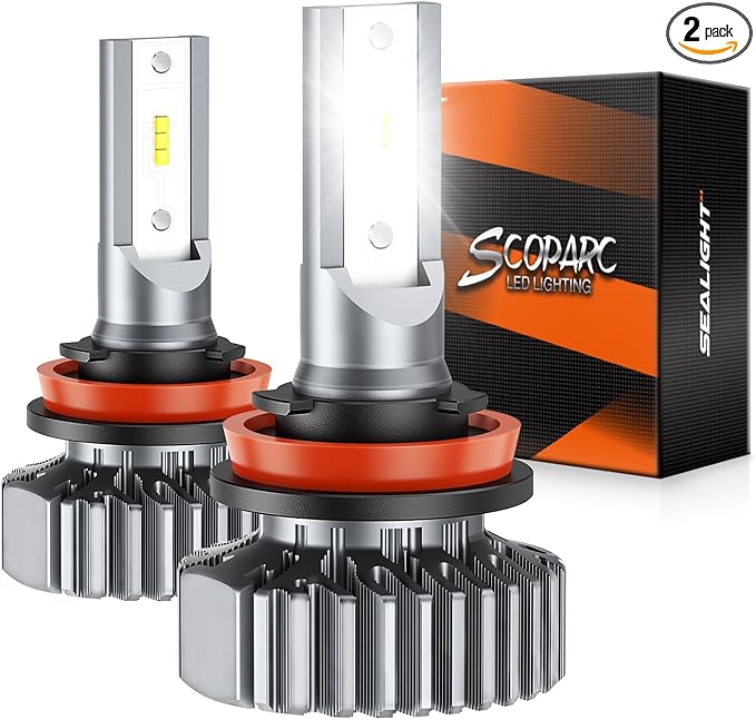 SEALIGHT fog light 𝐇𝟏𝟏/𝐇𝟖/𝐇𝟗/𝐇𝟏𝟔 for 𝗔𝗧𝗩𝘀 & Powersports, 8×Brighteness S1 Series Wireless 𝐇𝟏𝟏/𝐇𝟖/𝐇𝟗/𝐇𝟏𝟔 𝐅𝐨𝐠 Lamps 1:1 Real Size 10 Years Lifespan- Pack of 2