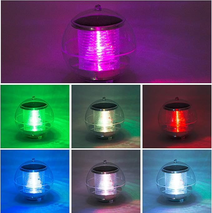 Horoper Solar Floating Pool Lights LED IP67 Waterproofs RGB Color Changing Light Solar Powered Floating Lamp for Lakes Fish Fountains