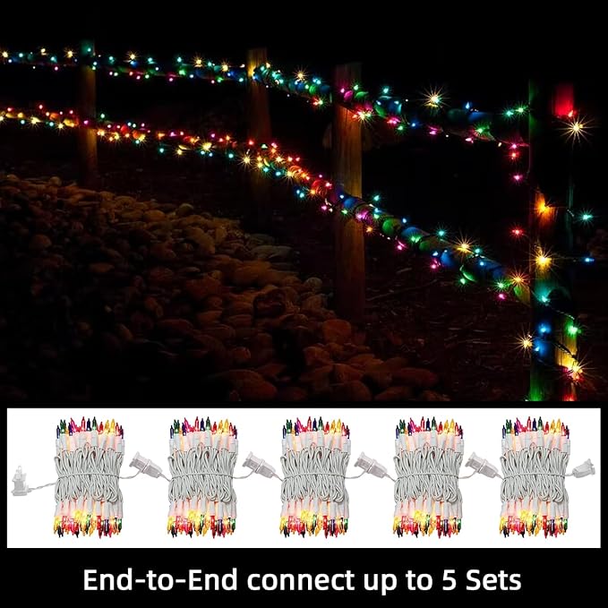 LAMPHOME 100 Count Multicolor Easter String Lights, 19.6FT Incandescent Mini Lights with White Wire, Indoor Decor for Easter, Christmas Tree, Garland, Birthday, Wedding & Festival Party