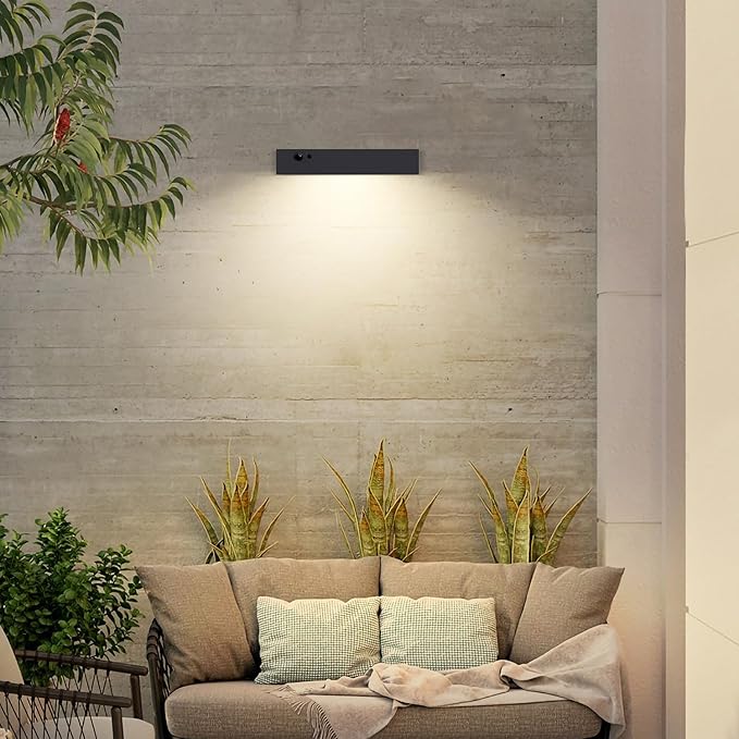 Solar Outdoor Lights, Solar Light with Motion Sensor for House Sign, IP44 Waterproof 1000LM 4000K Modern-Luxury Style Non-wiring Anti-glare Wall Sconces for Post, Front Door, Yard, Garage, Garden