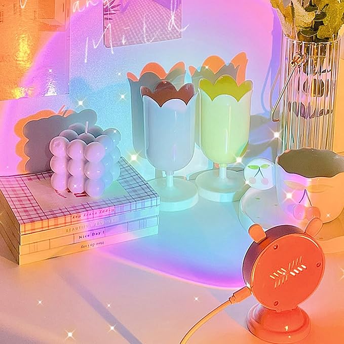 Sunset Lamp,Sunset Projection Light,Cute Rabbit Ear Shape LED Sunset Projection Lamp for Photo Video Vlog Backgroung,Romantic Family Atmosphere