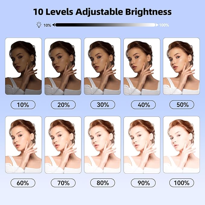 Takerers Video Conference Lighting, Webcam Light with Remote & Touch Control, 3 Color Temperature, 10 Level Brightness, Zoom Light for Computer, Video Calls, Live Streaming, Podcast, Studio (2-Pack)