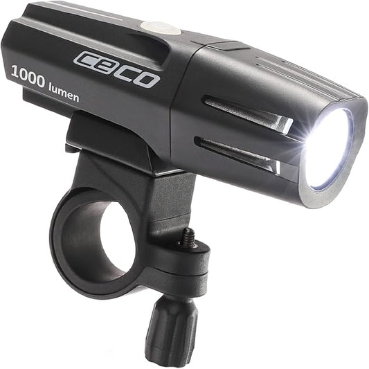 CECO USA 1000 Lumen USB Rechargeable Bike Light – Tough & Durable IP67 Waterproof & FL-1 Impact Resistant – Super Bright Model F1000 Bicycle Headlight – for Commuters, Road Cyclists & Mountain Bikers