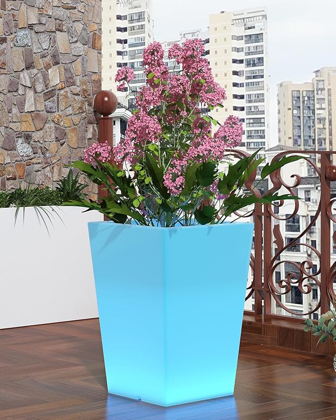 LED Vase Night Light,30-in Rechargeable LED Planter Light w/Remote,16 Colors & 4 Modes Cordless Flower Pot,Waterproof & Sturdy Floor Mood Lamp for Living Room Bedroom Yard Wedding Party Decor