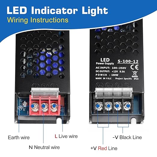 LED Driver 12V 100W 8.3A Slim Power Supply, AC 100-250V to DC 12V Adapter, Constant Voltage Transformer for Strip Lights, Bulbs, Garden and Cabinet Lighting