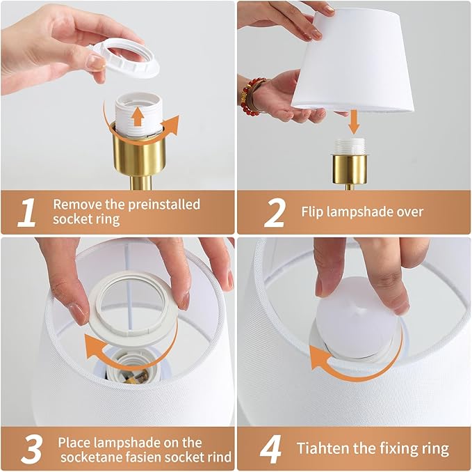 Portables Cordless Table Lamp, LED Fabric Shade Desk Lamp,Rechargeable Battery Operated，Lighting for Bedroom, Bedside,Bar,Living Room, Dining Room, Night Light (Brass)