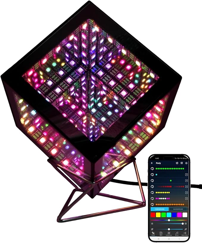 Infinity Hyper Cube LED Table Light, Color-Changing Music-Sync APP-Controlled Ambient Light for Gaming, Party, Home (4Inches)