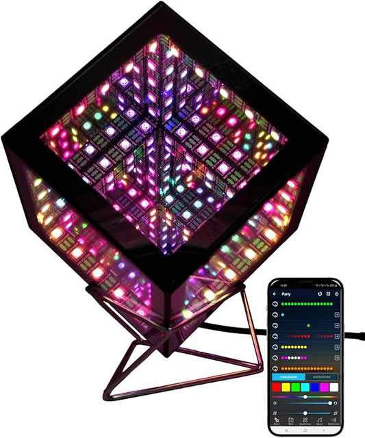 Infinity Hyper Cube LED Table Light, Color-Changing Music-Sync APP-Controlled Ambient Light for Gaming, Party, Home (4Inches)