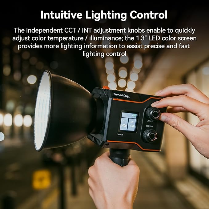 SmallRig RC 60B COB Video Light, 49Wh Battery 45min Runtime, 63W 11200lux CRI 97+ Bicolor LED Video Light, Portable Palm-Sized Continuous Output Light, for Photography/Video/Studio, Mobile Version