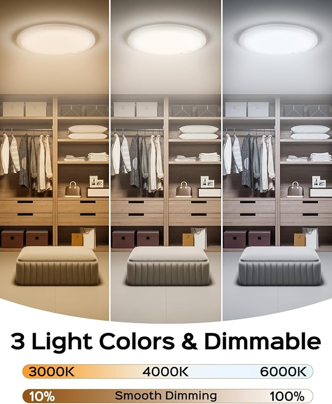 JACKYLED 4 Pack New Upgraded Rechargeable Motion Sensor Ceiling Light with Remote Control,10000mAh Battery Operated Closet Light,Magnetic LED Shower Lights,Ceiling Lamp for Pantry Shed Hallway Porch