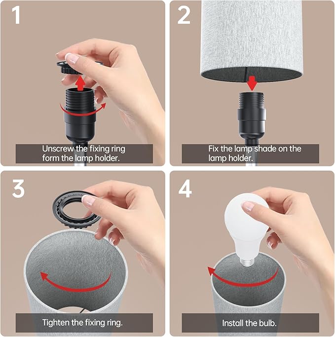 Bedside Table Lamps Set of 2, Desk Lamp with Charging Station 74W【2 * 3.94ft Retractable Cords & 2 USB Ports】, 3 Way Dimmable Touch Lamps for Nightstand, Dual Type C