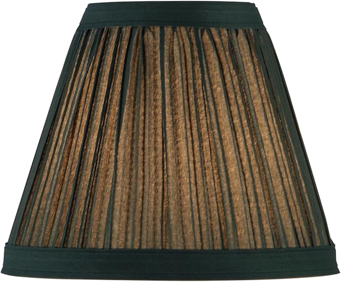 Aspen Creative 33123-9 Small Pleated Empire Shape Chandelier Clip-On Lamp Shade, Hunter Green, 3" Top x 6" Bottom x 5" Slant, 9 Pack