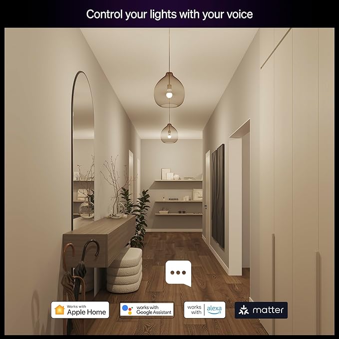 Philips Hue Essential Smart LED A19 Bulb, White and Color Ambiance, E26 Base, 8.8W, 2200K-6500K, 800 Lumens, Dimmable, Works with Alexa, Google, and Apple Home, 2-Pack