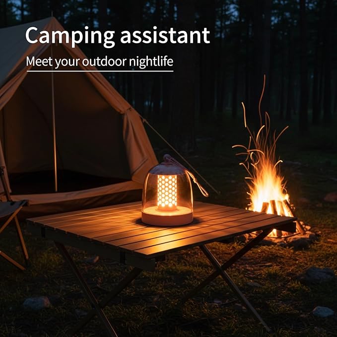 Camping Lantern, IPX4 Waterproof Touch Control LED Night Light, USB Rechargeable & Long Lasting Battery, Portable Hanging Tent Lamp for Outdoor Camping Hiking Backpacking, Pink