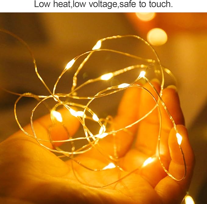 ANJAYLIA LED Fairy String Lights, 80 LED Twinkle Lights Battery Operated for Garden Home Party Wedding Festival Decorations Crafting Lights, Warm White