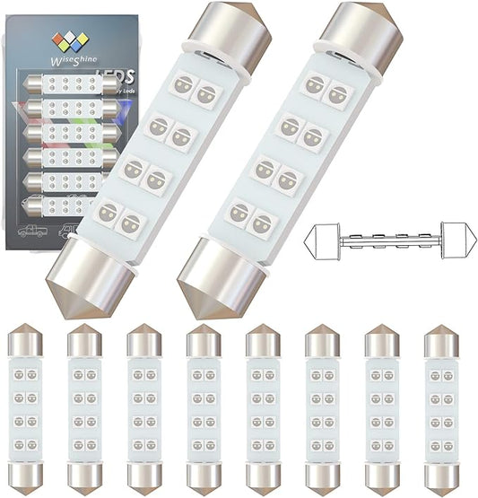360 deg DC 24V 44mm 578 Festoon LED Bulb 211-2 212-2 214-2 LED Bulbs Green for Truck Interior Door Cargo Lights (Pack 10)